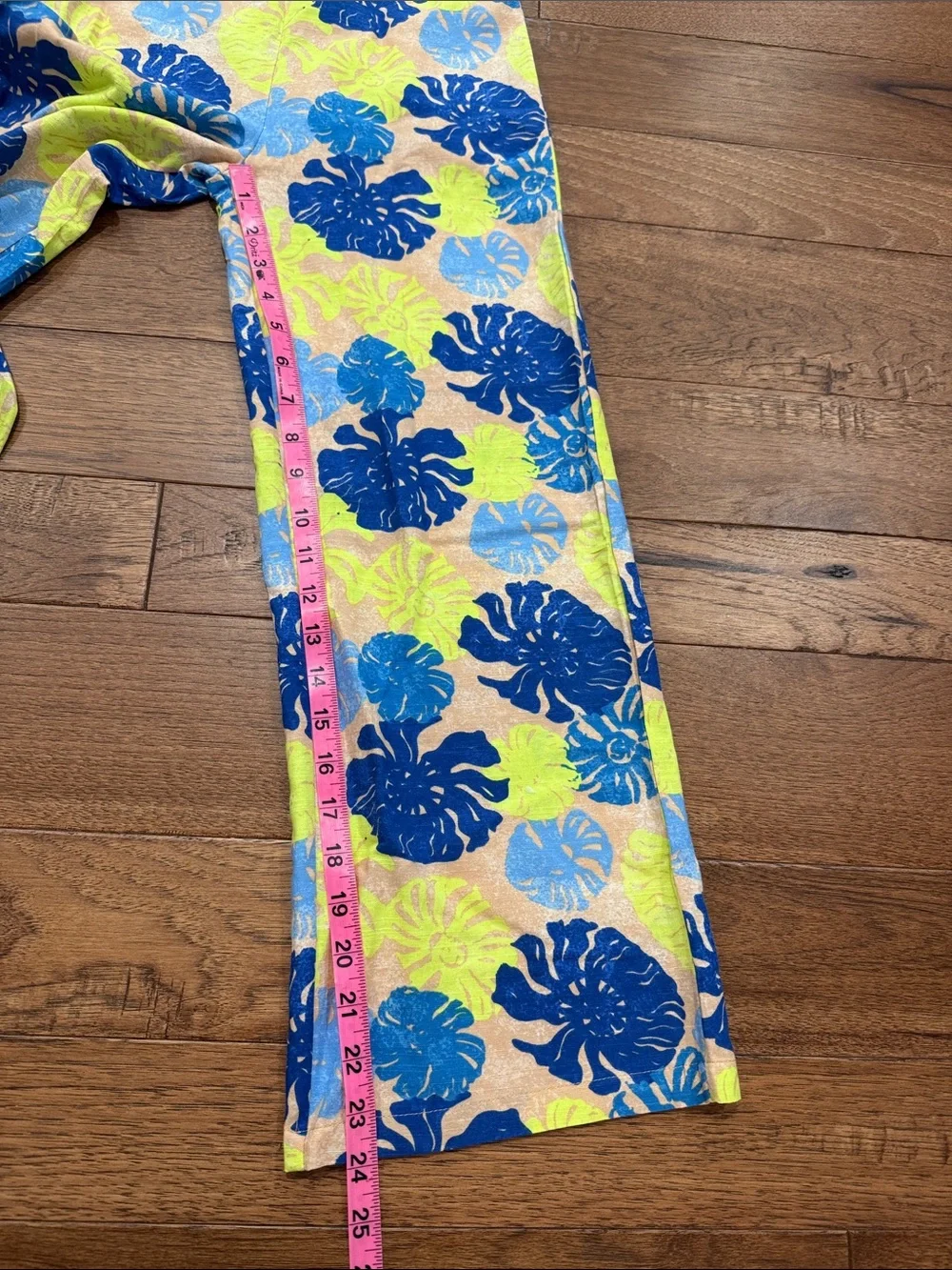 Tahari Girl 2 Piece Pants Tank Top Set Tropical Leaves- Size 10
